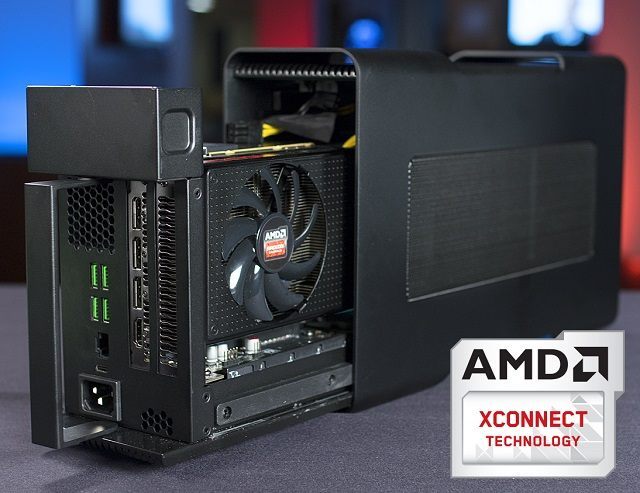 AMD XConnect to uniwersalna technologia pozwalająca na podłączenie do laptopa stacji z wydajną kartą grafiki. - AMD XConnect umożliwi podłączenie wydajnej karty do laptopa - wiadomość - 2016-03-11