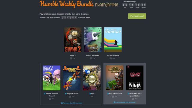 Promocja dobiegnie końca 22 maja o godzinie 20:00. - Mark of the Ninja, King Arthur’s Gold, Shank 2 i inne platformówki w nowej promocji The Humble Bundle - wiadomość - 2014-05-16