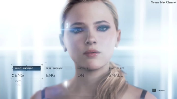 Menu główne w Detroit: Become Human wygląda jak interakcja z androidem. Źródło: Gamer Max Channel, YouTube - W The Outer Worlds 2 wybierając najniższy poziom trudności otrzymacie specjalne podziękowania łamiące „czwartą ścianę” - wiadomość - 2025-10-29