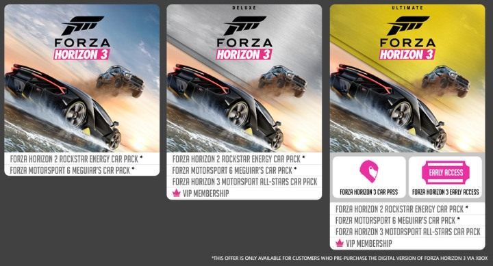 Porównanie poszczególnych edycji gry Forza Horizon 3. - Forza Horizon 3 - kompendium wiedzy [Aktualizacja #11: premiera dodatku Hot Wheels i Pakiet samochodów Porsche] - wiadomość - 2017-05-10