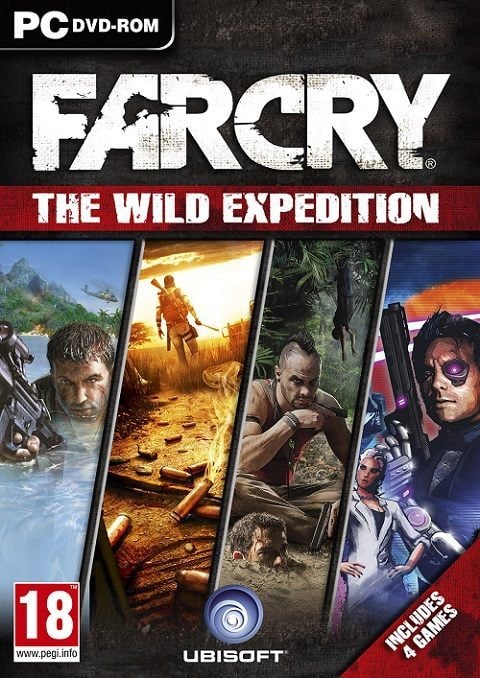 Okładka PC-towej edycji gry Far Cry: The Wild Expedition.