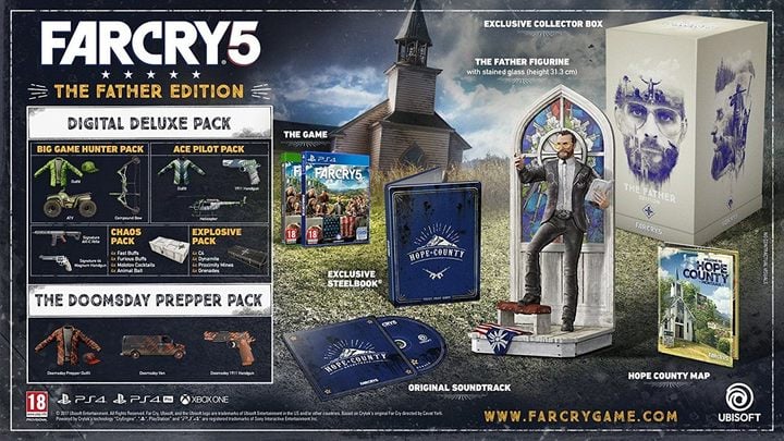 Edycja Father – skromniejsza, ale wciąż imponująca - Zobacz wartą przeszło 700 zł edycję kolekcjonerską Far Cry 5 - wiadomość - 2017-10-20