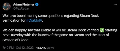 Twórcy Diablo 4 mają dobrą wiadomość dla posiadaczy Steam Decka - ilustracja #1