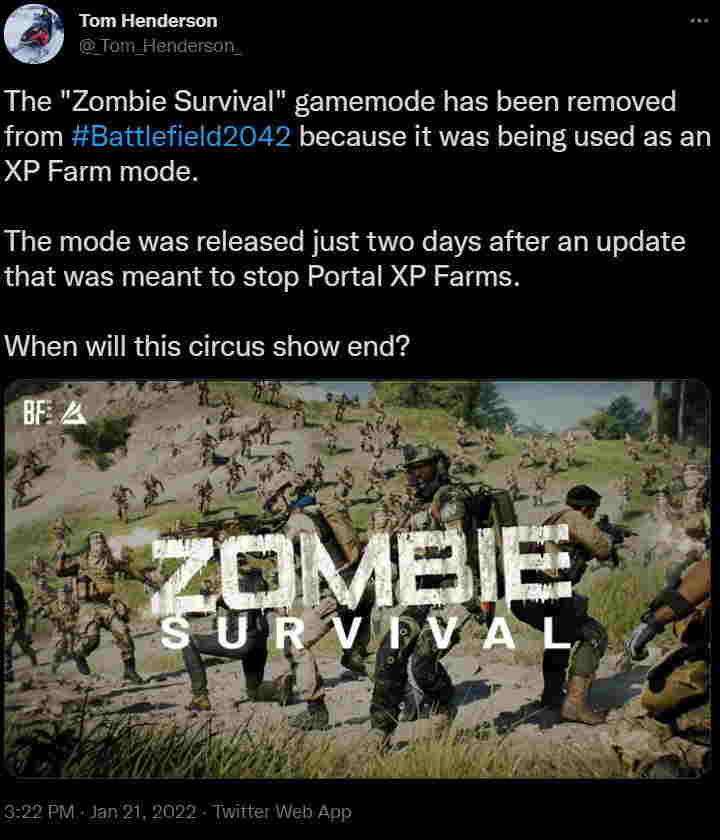 Zombie Mode usunięto z Battlefielda 2042 zaledwie dzień po wprowadzeniu - ilustracja #2