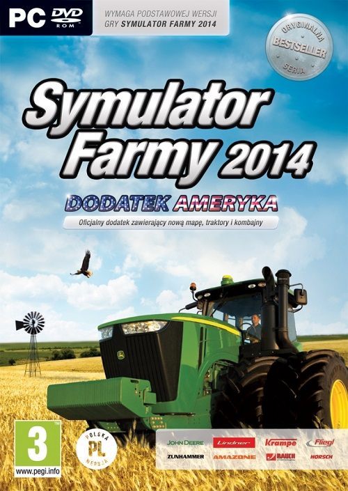 Projekt okładki gry Symulator Farmy 2014: Dodatek Ameryka.