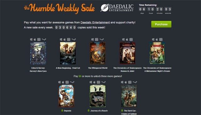 Promocja dobiegnie końca 14 listopada o godzinie 20:00. - Nowe Humble Weekly Sale (m.in. Deponia, The Dark Eye: Chains of Satinav i The Whispered World) - wiadomość - 2013-11-08