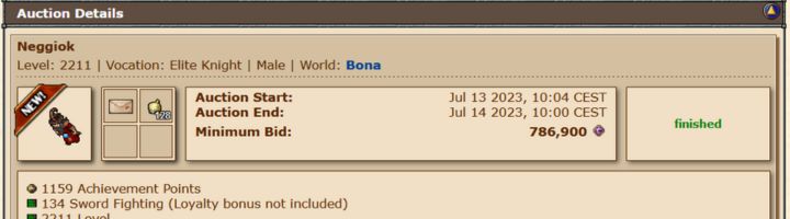 Jeden z najlepszych polskich graczy Tibii wystawił konto na sprzedaż. Cena zwala z nóg - ilustracja #2