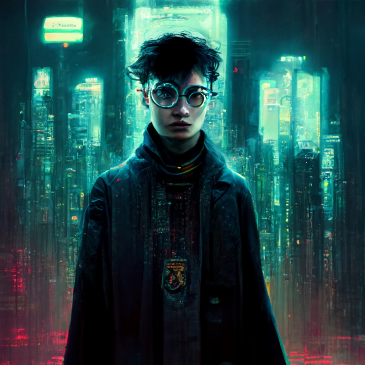 Harry Potter z pomocą AI przeniósł się do cyberpunkowego świata - ilustracja #1