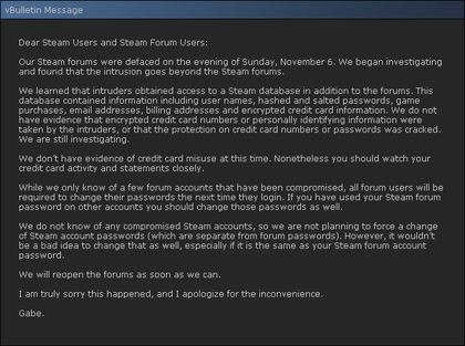 Forum Steam zamknięte z powodu ataku hakerów. Konta Steam mogły ucierpieć - ilustracja #1