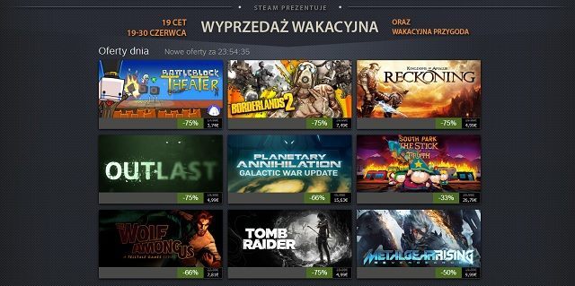 Kolejna porcja gier w wakacyjnej wyprzedaży w sklepie Steam. - Czwarty dzień wakacyjnej wyprzedaży na Steamie - Borderlands 2, Tomb Raider, South Park: Kijek Prawdy - wiadomość - 2014-06-22