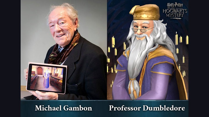 Michael Gambon po raz pierwszy wcielił się w Albusa Dumbledora w filmie Więzień Azkabanu. W pierwszych dwóch częściach serii dyrektora Hogwartu grał Richard Harris, który niestety zmarł w roku premiery Komnaty Tajemnic. - Znani aktorzy w Harry Potter Hogwarts Mystery oraz data premiery gry - wiadomość - 2018-04-06