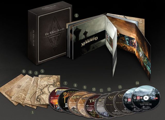 Tak wyglądają wszystkie elementy kolekcjonerskiej The Elder Scrolls Anthology. - The Elder Scrolls Anthology ma dziś polską premierę - wiadomość - 2013-10-18