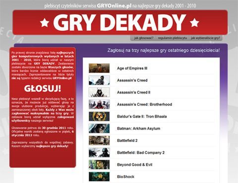 Gry Dekady - start decydującej fazy naszego plebiscytu - ilustracja #1