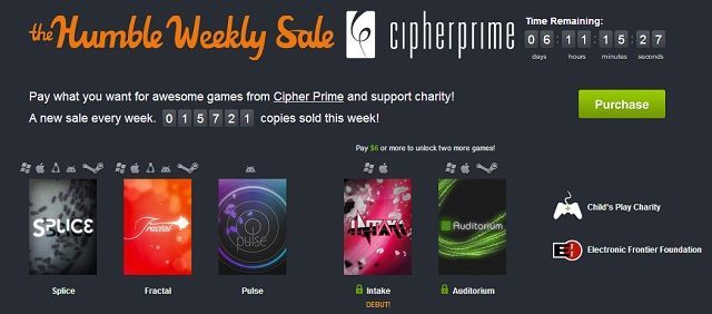 The Humble Weekly Sale z grami studia Cipher Prime. - Nowe The Humble Weekly Sale (m.in. Splice, Auditorium oraz Pulse) - wiadomość - 2013-10-25