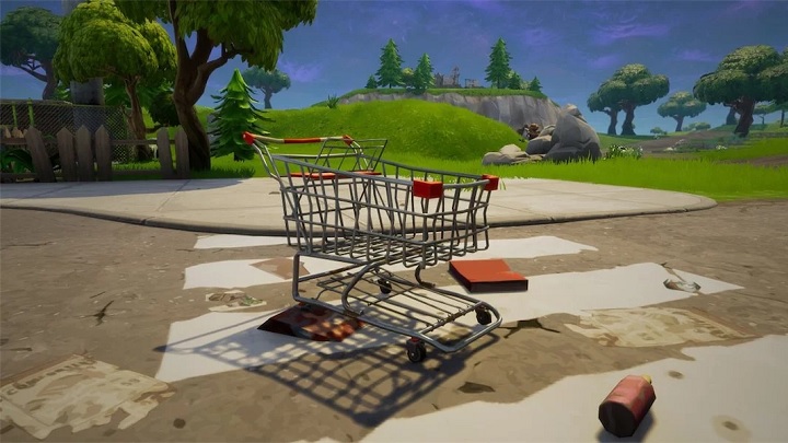 Wózek z hipermarketu jako „pojazd” trudno uznać za typowy pomysł. - Fortnite z nietypowym pojazdem w aktualizacji 4.3 - wiadomość - 2018-05-30