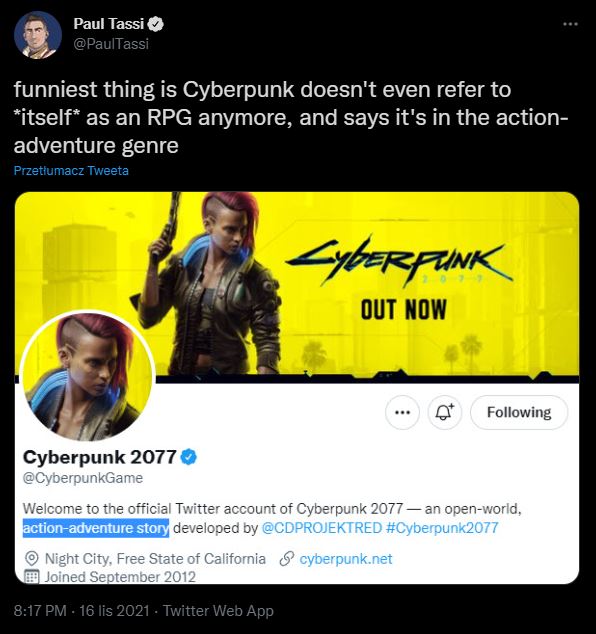 Cyberpunk 2077 a RPG roku - CD Projekt dziękuje za nominację, gracze ją krytykują - ilustracja #3