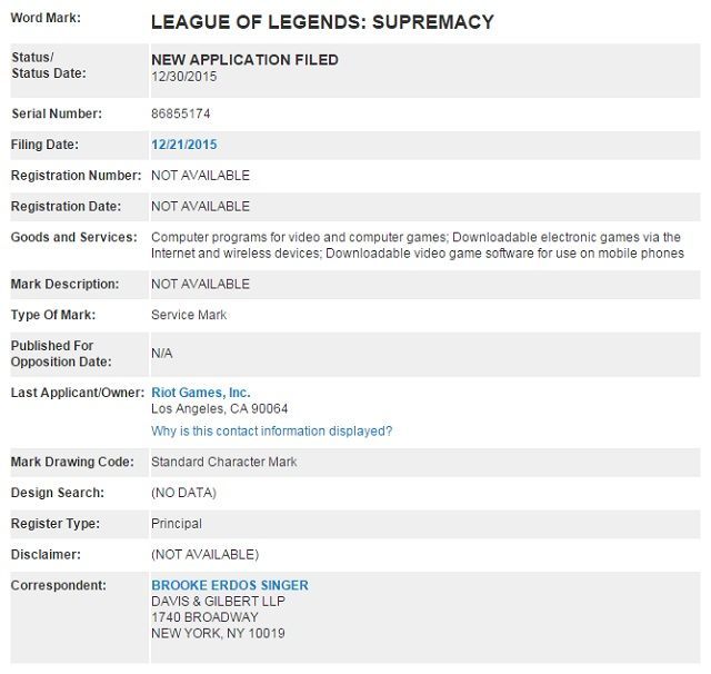 Riot rejestruje nazwę League of Legends: Supremacy / Źródło: 2p.com - League of Legends: Supremacy - nadchodzi karcianka od studia Riot Games? - wiadomość - 2016-01-08