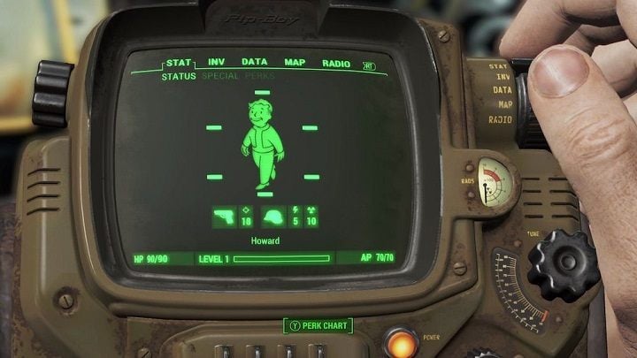 Pip-Boy w wirtualnej rzeczywistości sprawdza się ponoć znakomicie. - Bethesda Game Studios - plany studia, Fallout Shelter z 75 mln graczy i informacje o Fallout 4 VR - wiadomość - 2017-02-20