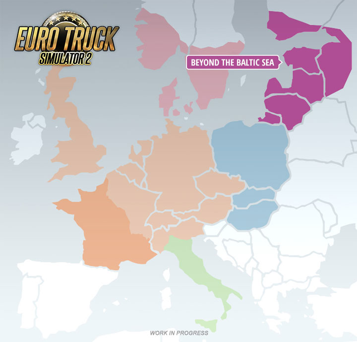 Mapa pokazująca, jakie terytoria obejmie dodatek. - Beyond the Baltic Sea kolejnym dodatkiem do Euro Truck Simulator 2 - wiadomość - 2018-03-03