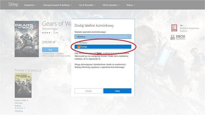 Orange umożliwia płacenie za zakupy w Xbox Games metodą 