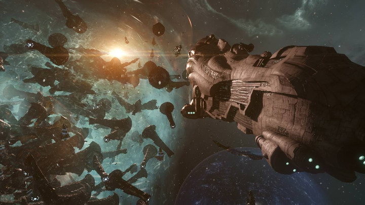 Statki zmasowały się w jednym punkcie galaktyki. (Żródło: reddit.com/r/Eve) - Kolejny rekord EVE Online pobity – batalia tytanów o „Gwiazdę Śmierci” - wiadomość - 2018-08-03