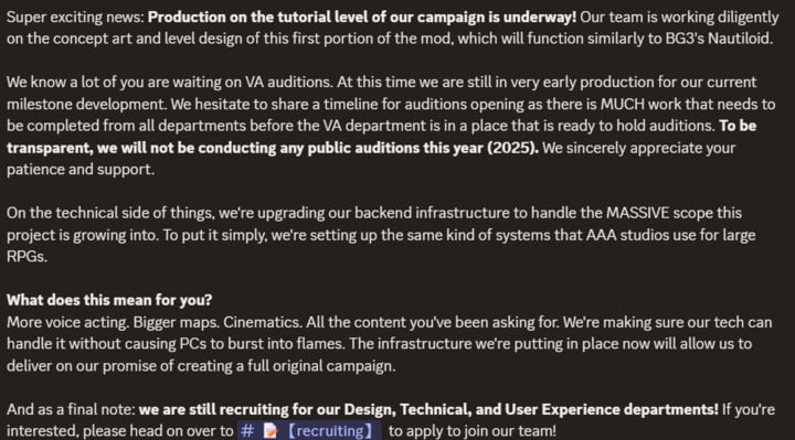 Path to Menzoberranzan / Discord - Największy powstający mod do Baldur's Gate 3 ma jeszcze całe lata do premiery, ale w jego fragment zagramy znacznie wcześniej - wiadomość - 2025-11-07