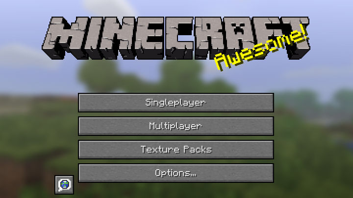 Główne menu Minecrafta z widocznym żółtym napisem „Awesome!”. - Aktualizacja Minecrafta usuwa wzmianki o jego twórcy - wiadomość - 2019-03-28