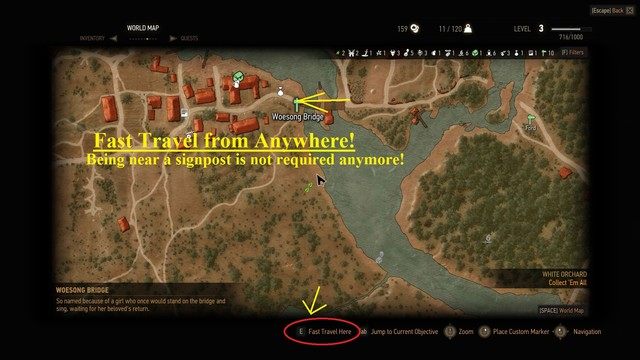 Wiedźmin 3: Dziki Gon mod Fast Travel from Anywhere v.1.00
