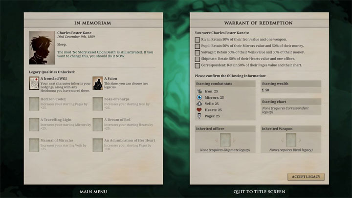 Sunless Sea mod No Story Reset Upon Death v.1.0
