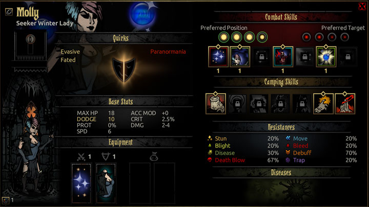 Darkest Dungeon mod Wizard and Winter Lady: Molly v.1.0