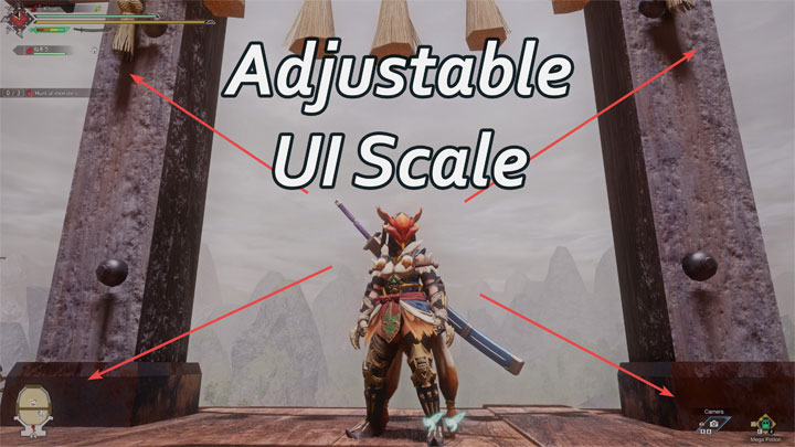 Monster Hunter: Rise mod Adjustable UI Scale v.3.2