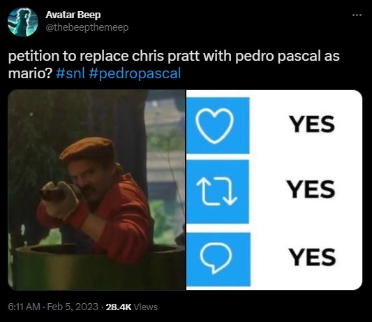 Fani Mario po obejrzeniu tej parodii chcą, żeby Pedro Pascal zastąpił Chrisa Pratta - ilustracja #2