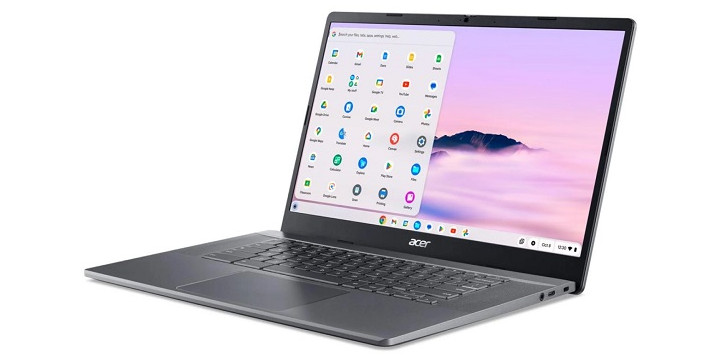 Laptop jest lekki. Acer Chromebook Plus CB515-2H-55JL waży niecałe 1,7 kg. - Potężny chromebook z wydajną baterią, na którym można pograć przez Steama - wiadomość - 2024-03-15