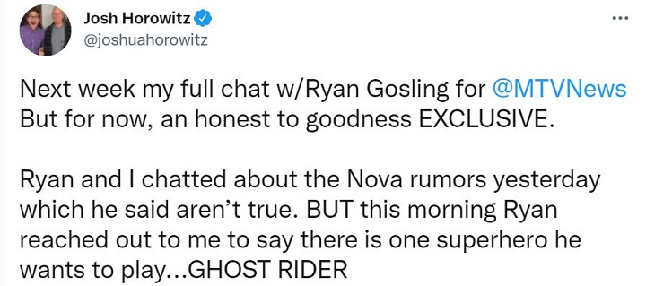 Ryan Gosling chciałby zagrać Ghost Ridera - ilustracja #1