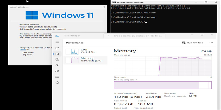 Czy można korzystać z Windowsa 11 mając zaledwie 176 MB RAM-u? - ilustracja #1