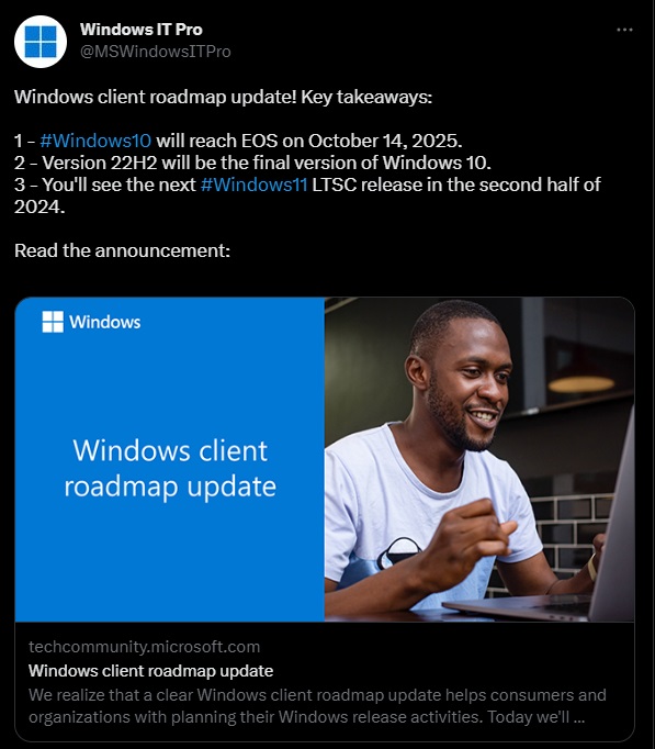 To już koniec Windowsa 10 - 22H2 to ostatnia aktualizacja - ilustracja #1