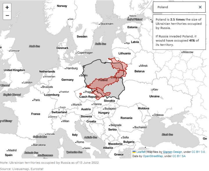 Interaktywna mapa pokazuje, jak dużo Polski okupowaliby Rosjanie, gdybyśmy byli w sytuacji Ukrainy - ilustracja #2