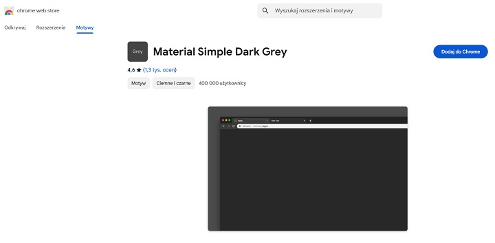 Dodatkowych motywów do Google Chrome na PC należy szukać w Chrome Web Store. Źródło: własne / Chrome Web Store. - Motywy Chrome - skąd pobrać i jak zainstalować? Pokazujemy - wiadomość - 2024-12-31