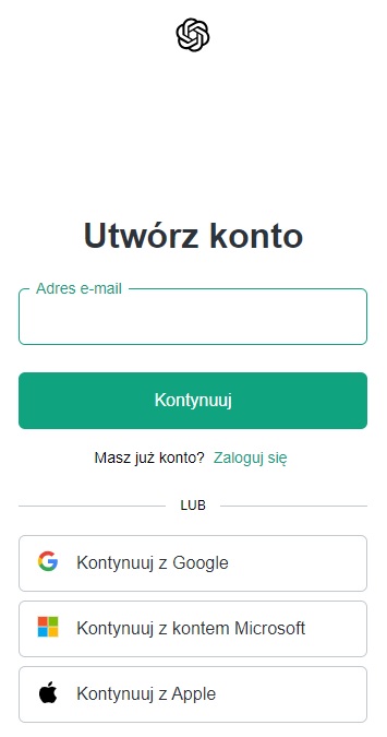 Proces zakładania konta w usłudze ChatGPT jest bajecznie prosty. Źródło: ChatGPT / OpenAI.