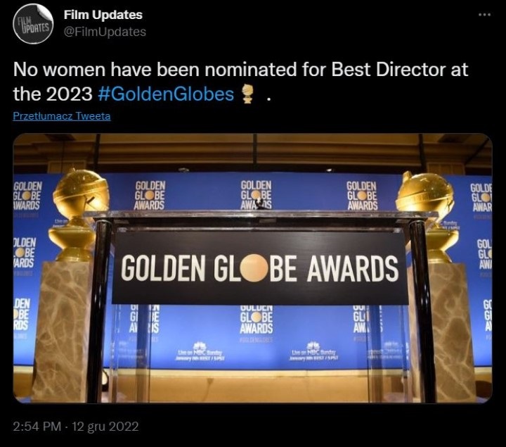 Złote Globy 2023 bez nominacji dla reżyserek oburzyły internautów - ilustracja #1