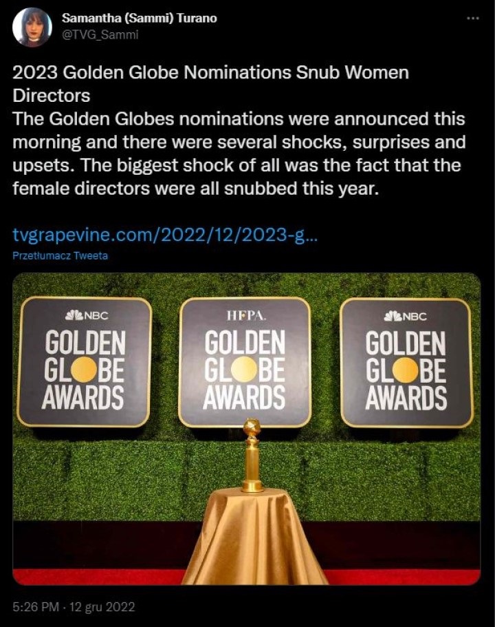 Złote Globy 2023 bez nominacji dla reżyserek oburzyły internautów - ilustracja #3