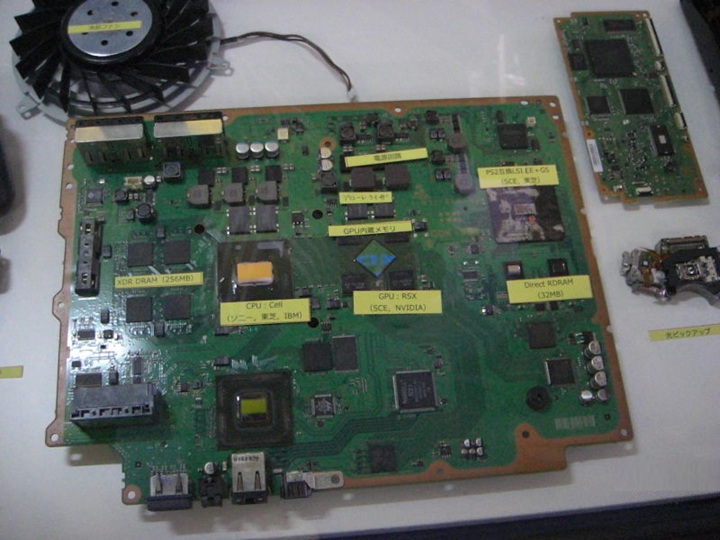 „Miniaturowe PS2” to niepozorny, czarny element i jego otoczenie, widoczne w prawym, górnym rogu płyty głównej PS3. Źródło: PS3 Developer Wiki. - PS3 z sercem PS2. Historia najbardziej nietypowej kompatybilności w konsolach Sony - wiadomość - 2025-04-30