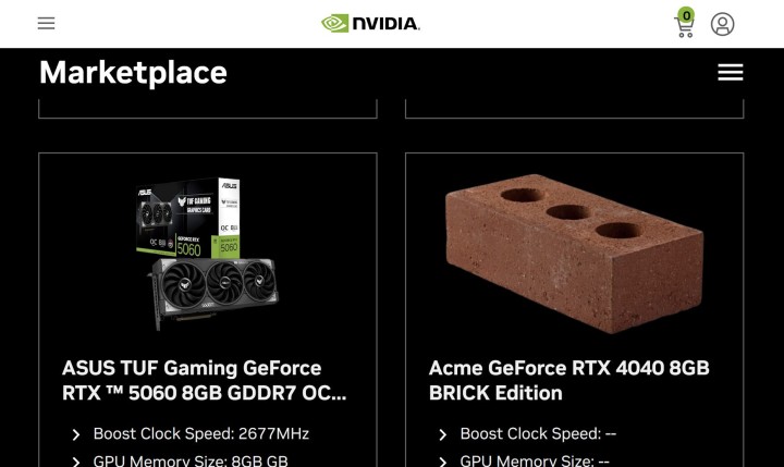 GeForce RTX 4040 Brick Edition. Źródło: VideoCardz | Nvidia - Nvidia zamieściła na oficjalnej stronie... kartę graficzną dla budowniczych? Oto RTX 4040 w „uceglonej” wersji - wiadomość - 2025-06-05