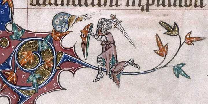 Obraz z książki Gorleston Psalter, ok. 1310-1324 rok