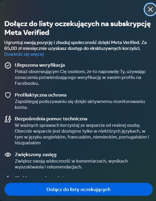 „Płatny Facebook” już w Polsce - co daje i ile kosztuje Meta Verified? - ilustracja #1