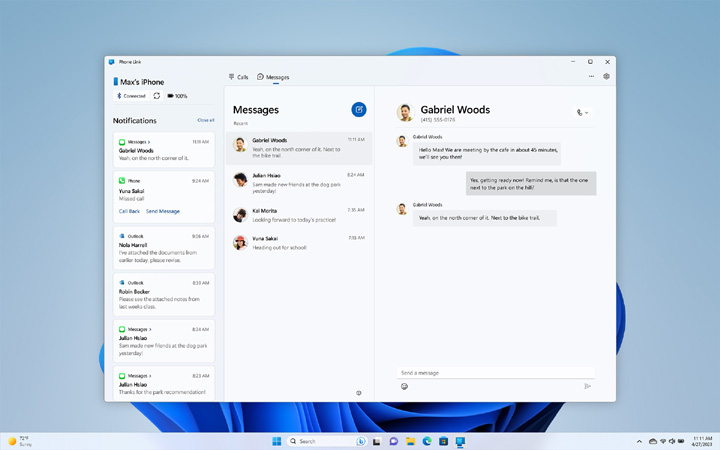 Phone Link dla iOS od Microsoftu umożliwia integracja iPhoneów z Windows 11 - ilustracja #1