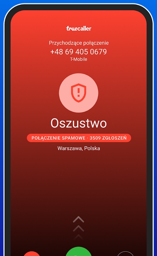 Specjalne aplikacje, jak Truecaller, mogą ochronić nas przed niechcianymi połączeniami. Źródło: Google Play.