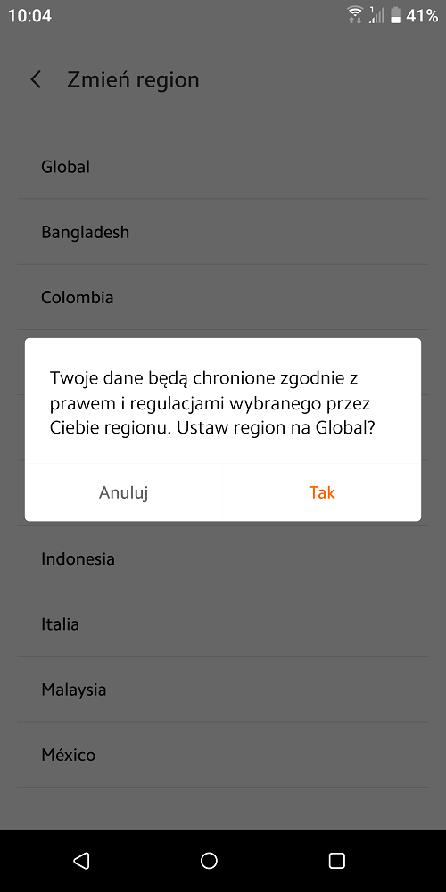 Uzyskanie dostępu do beta-testów wymaga zmiany regionu w Xiaomi Community na „Global”. Źródło: własne.