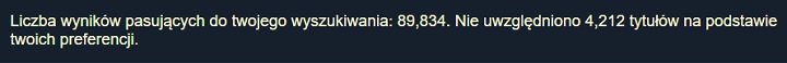 Informacja o wynikach wyszukiwania na Steam, które nie zostały uwzględnione. Źródło: własne. - Jak ukryć gry 18+ i NSFW na Steamie? Odpowiadamy - wiadomość - 2025-02-14