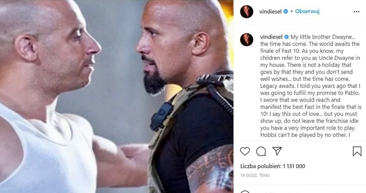 „Nie ma szans” - Dwayne Johnson odrzuca prośbę Vina Diesla o powrót do Szybkich i Wściekłych - ilustracja #1